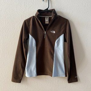 Brown / Light Blue North Face Quarter Zip